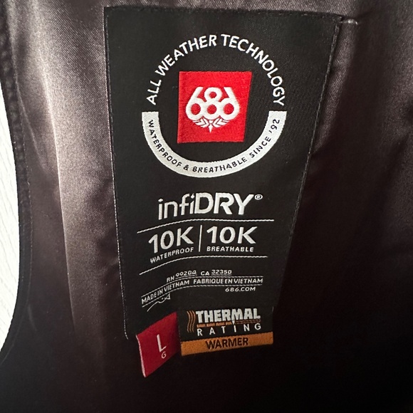 Six eight six 686 black magic Ski Snowboard Bibs Insulated Bibs - Picture 7 of 10